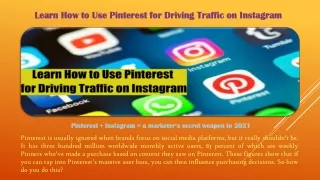 learn how to use pinterest for driving traffic