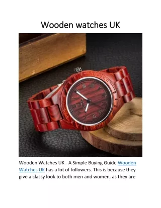 Wooden watches UK