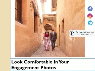look comfortable in your engagement photos