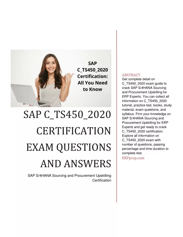 abstract get complete detail on c ts450 2020 exam