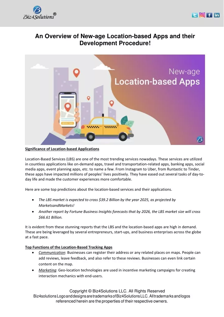 an overview of new age location based apps