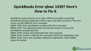 quickbooks error qbwc 1039 here s how to fix it
