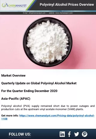 polyvinyl alcohol prices overview