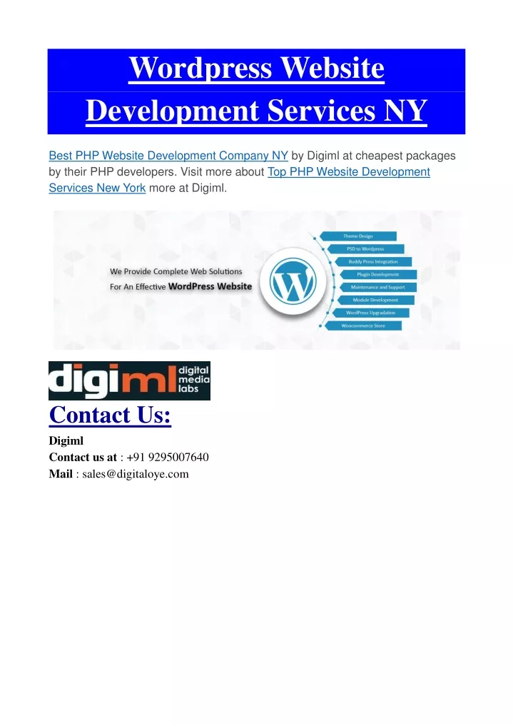wordpress website development services ny