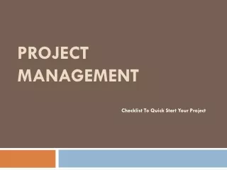 Project Management checklist