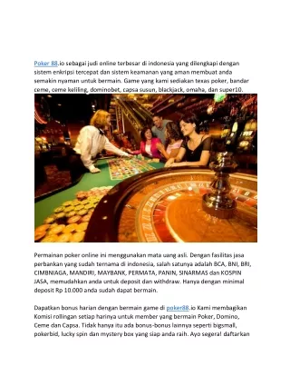 poker 88 io sebagai judi online terbesar