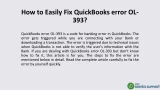 how to easily fix quickbooks error ol 393
