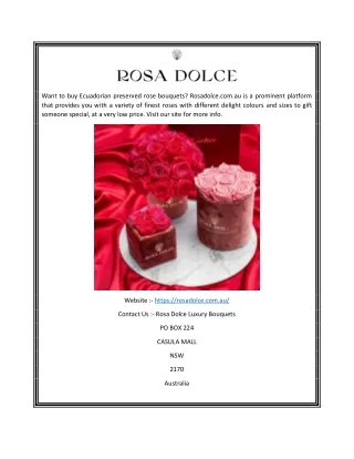 Preserved Rose Bouquet | Rosadolce.com.au