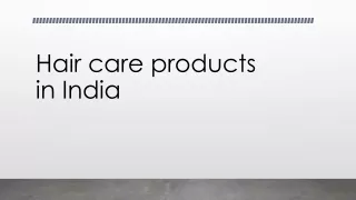 PPT - Hair care products in India