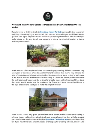 Deep Cove Homes For Sale | Deepcoveliving.com