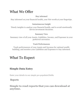 what we offer