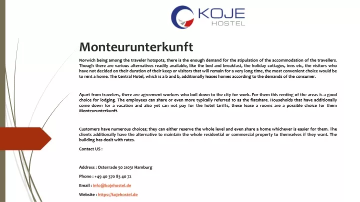 monteurunterkunft