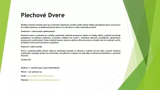 plechov dvere