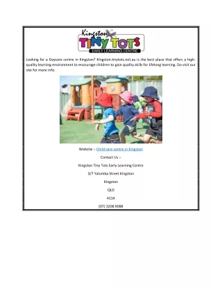 Child care centre in Kingston