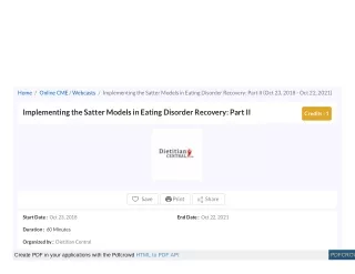 home online cme webcasts implementing the satter