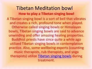 tibetan meditation bowl