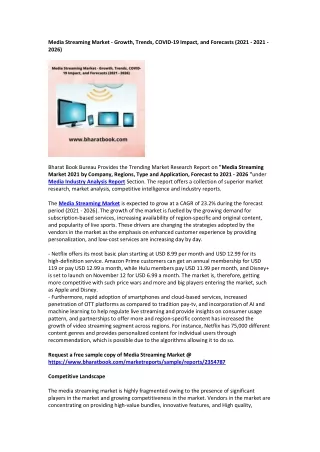 media streaming market growth trends covid