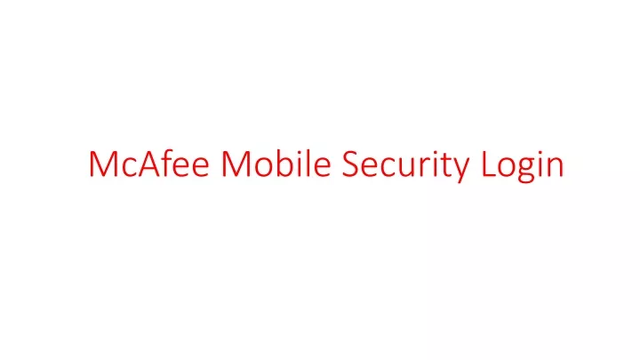 mcafee mobile security login