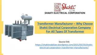transformer manufacturer why choose shakti