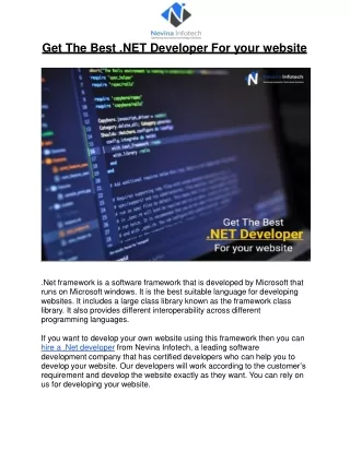 get the best net developer for your website