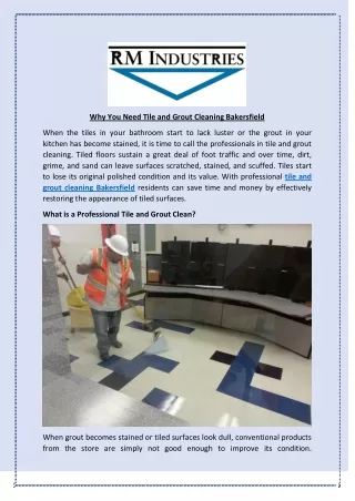 Why You Need Tile and Grout Cleaning Bakersfield