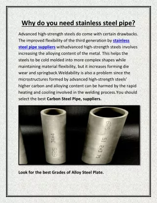 Why do you need stainless steel pipe