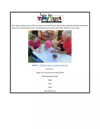 childcare centre in southern gold coast