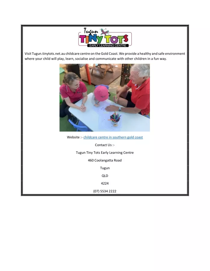 visit tugun tinytots net au childcare centre