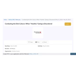 home online cme webcasts combating the diet