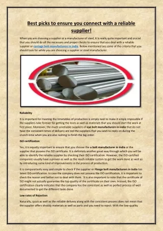 Best picks to ensure you connect with a reliable supplier!