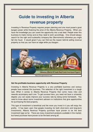 Guide to investing in Alberta revenue property