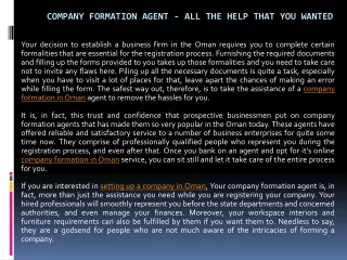 company formation agent all the help that you wanted