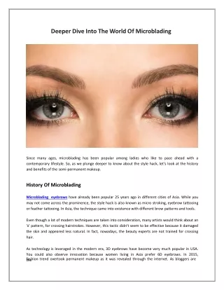 Deeper Dive Into The World Of Microblading