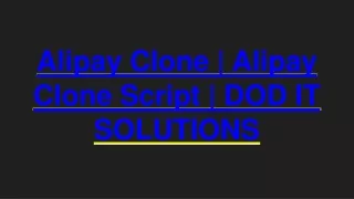 alipay clone alipay clone script dod it solutions