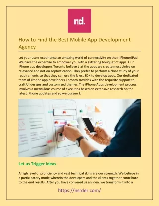 how to find the best mobile app development agency