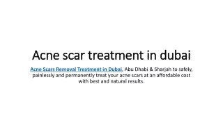 Acne scar treatment in dubai
