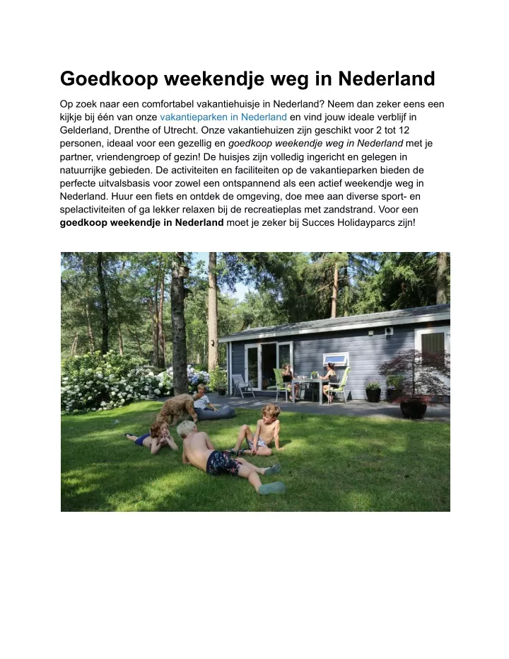 goedkoop weekendje weg in nederland