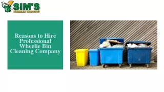 Reasons to Hire Professional Wheelie Bin Cleaning Company