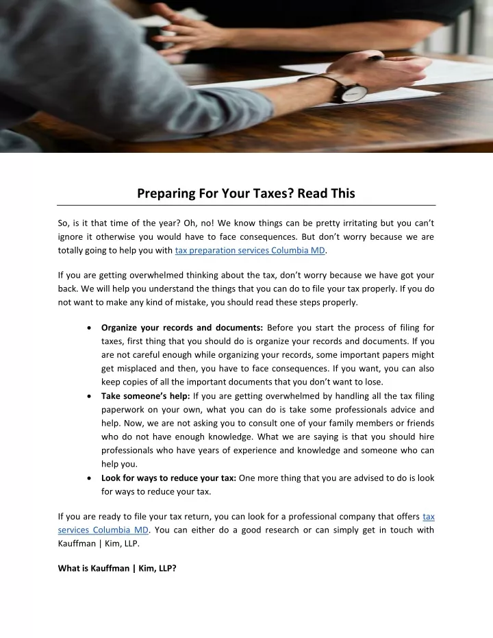preparing for your taxes read this