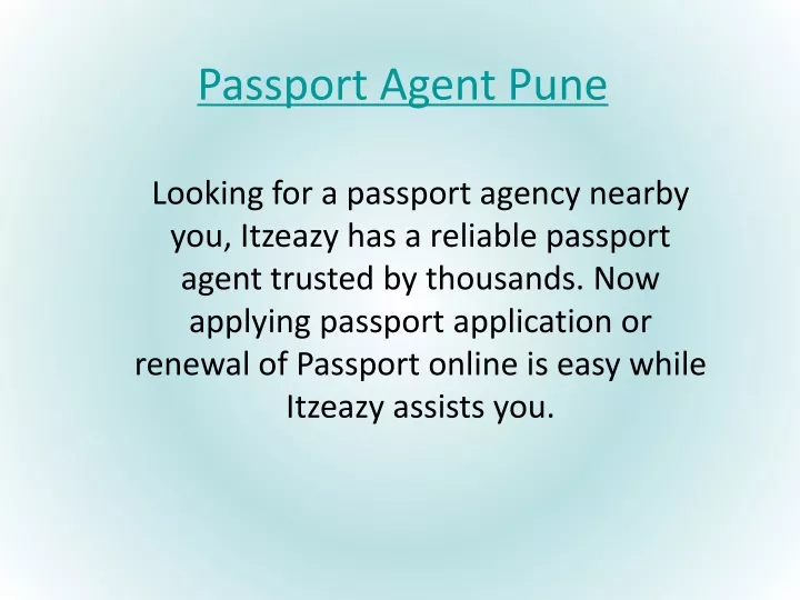 passport agent pune