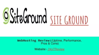 SITEGROUND Web Hosting