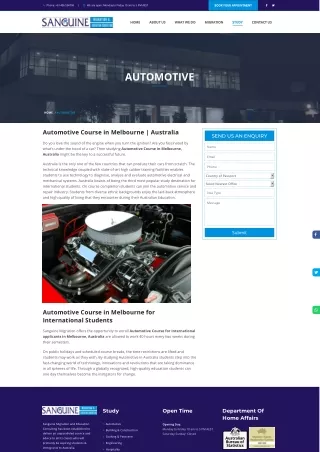 Automotive Course in Melbourne, Australia - Education Consultant