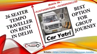 26 Seater Tempo Traveller on Rent in Delhi