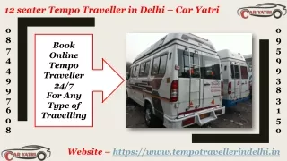 12 seater tempo traveller in Delhi