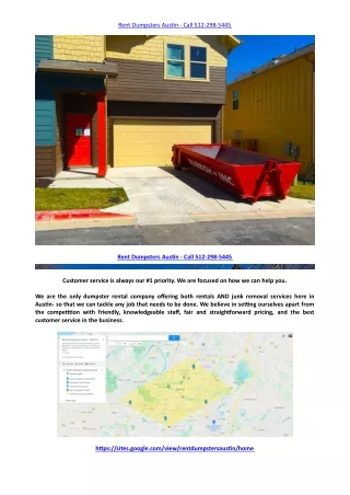 rent dumpsters austin call 512 298 5445