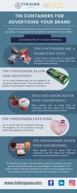 tin containers for advertising your brand