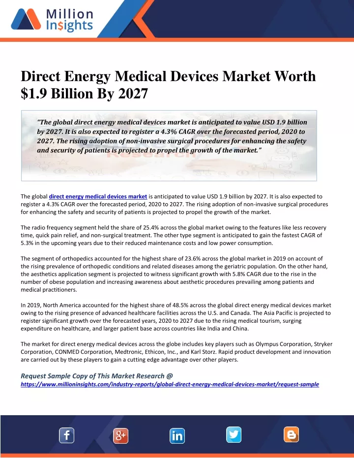 direct energy medical devices market worth