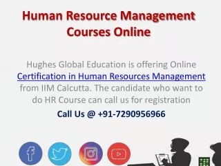 Human Resources Management Courses from IIM Calcutta