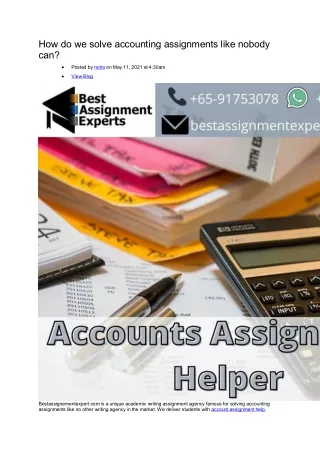 how do we solve accounting assignments like