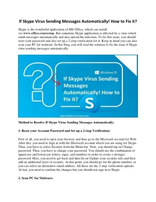 if skype virus sending messages automatically